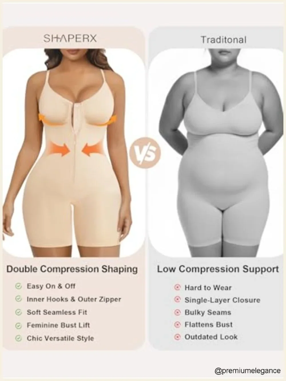 Seamless Zip-Up Shaper Bodysuit Tummy Control